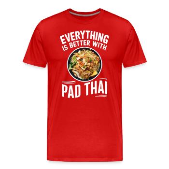 Everything is better with Pad Thai - Men's Premium Organic T-Shirt - red - Front - Damien (186cm)