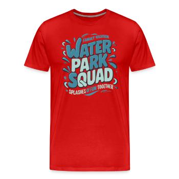 Parc aquatique Squad : vacances en famille, plaisir aquatique - T-shirt bio Premium Homme - rouge - Devant - Damien (186cm)