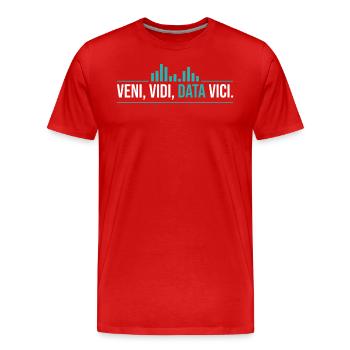 Veni, Vidi, Data Vici Statistician - Männer Premium Bio T-Shirt - Rot - Vorne - Damien (186cm)