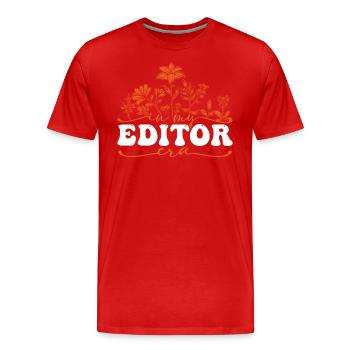 Dans mon époque d’éditeur motif floral - T-shirt bio Premium Homme - rouge - Devant - Damien (186cm)
