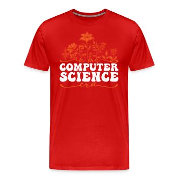 In My Computer Science Era With Flowers - Men's Premium Organic T-Shirt - red - Front - Damien (186cm)