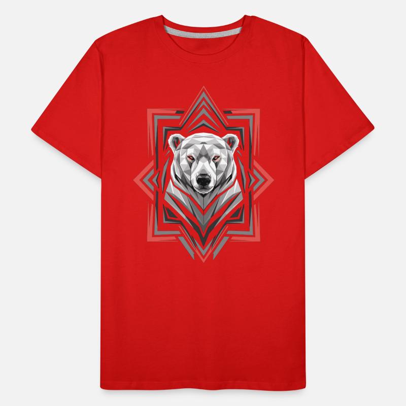 Geometric Polar Bear Head Artwork Men's Premium Organic T-Shirt