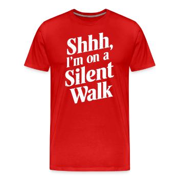 Pssst, je suis en marche silencieuse - T-shirt bio Premium Homme - rouge - Devant - Damien (186cm)