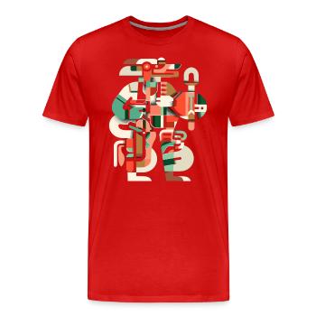 Dieu Maya Mythologie Maya Itzamna - T-shirt bio Premium Homme - rouge - Devant - Damien (186cm)