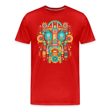 Dieu Maya Mythologie Maya Itzamna - T-shirt bio Premium Homme - rouge - Devant - Damien (186cm)