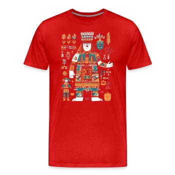 Itzamna Maya God Mythologie maya - T-shirt bio Premium Homme - rouge - Devant - Damien (186cm)