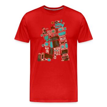 Dieu Maya Mythologie Maya Itzamna - T-shirt bio Premium Homme - rouge - Devant - Damien (186cm)