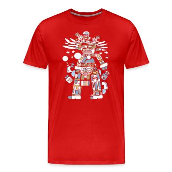 Dieu Maya Mythologie Maya Itzamna - T-shirt bio Premium Homme - rouge - Devant - Damien (186cm)