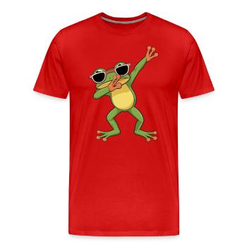 Coole Tanzende Frosch Mit Sonnenbrille - Männer Premium Bio T-Shirt - Rot - Vorne - Damien (186cm)