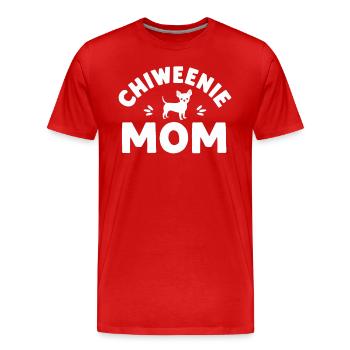 Chiweenie Mom Lover Funny Motif - Men's Premium Organic T-Shirt - red - Front - Damien (186cm)