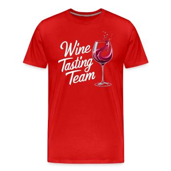 Équipe de dégustation de vins - élégante et élégante pour - T-shirt bio Premium Homme - rouge - Devant - Damien (186cm)
