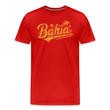 Bahia Brazil Souvenir Palmen Strand - Männer Premium Bio T-Shirt - Rot - Vorne - Damien (186cm)