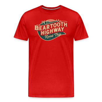 Beartooth Highway Road Trip Adventure - Men's Premium Organic T-Shirt - red - Front - Damien (186cm)