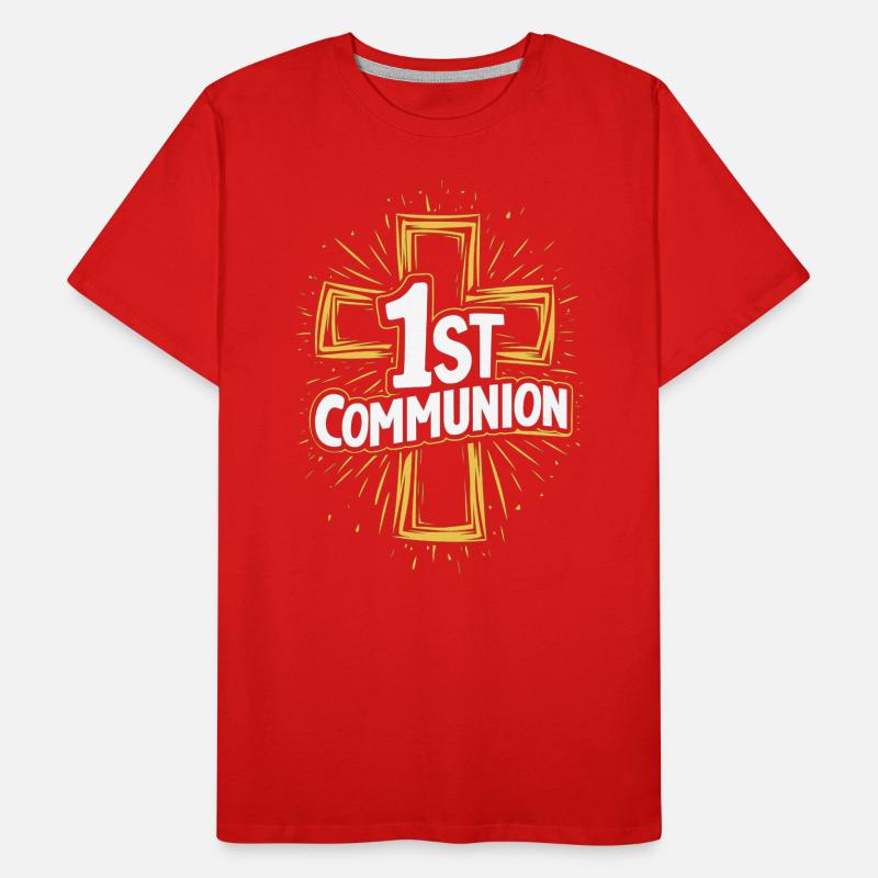 First Communion Cross Design Men's Premium Organic T-Shirt