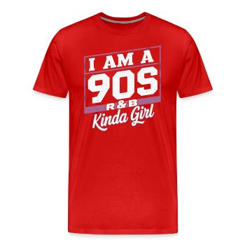 Je suis une fille R&B des années 90 - T-shirt bio Premium Homme - rouge - Devant - Damien (186cm)