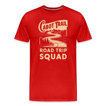 Cabot Trail Road Trip Squad Abenteuer - Männer Premium Bio T-Shirt - Rot - Vorne - Damien (186cm)