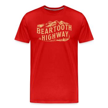 Beartooth Highway Adventure Mountains - Men's Premium Organic T-Shirt - red - Front - Damien (186cm)