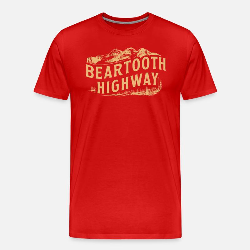 Beartooth Highway Abenteuer Berge - Männer Premium Bio T-Shirt - Rot