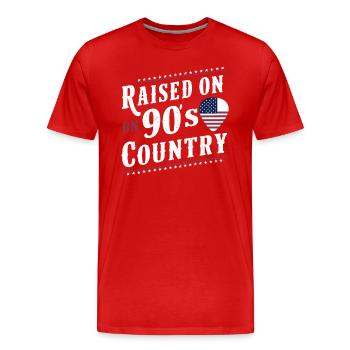 J’ai grandi avec la musique country des années 90 - T-shirt bio Premium Homme - rouge - Devant - Damien (186cm)
