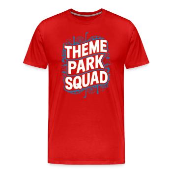Aventure et divertissement de l’escouade du parc thématique - T-shirt bio Premium Homme - rouge - Devant - Damien (186cm)