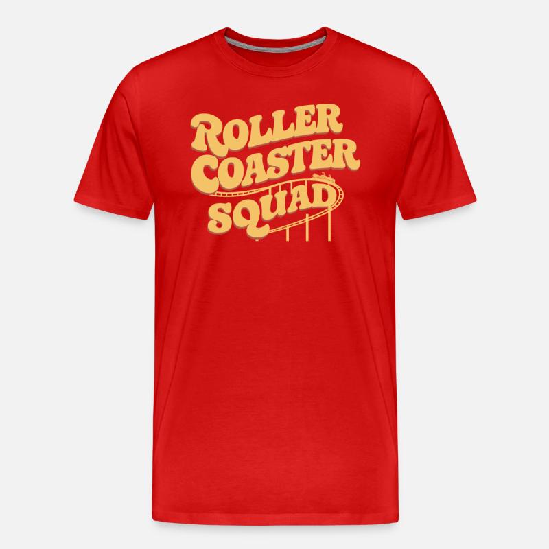 Roller Coaster Squad Achterbahn Fans - T-shirt bio Premium Homme - rouge