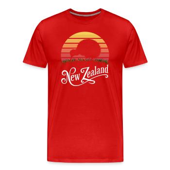 New Zealand Kiwi Silhouette Souvenir Design - Men's Premium Organic T-Shirt - red - Front - Damien (186cm)