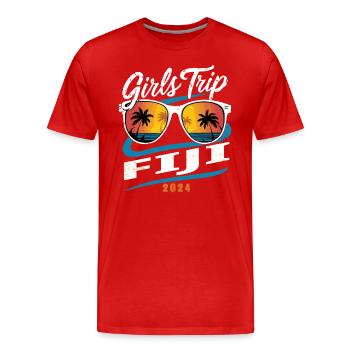 Girls Trip Fiji 2024 - Men's Premium Organic T-Shirt - red - Front - Damien (186cm)