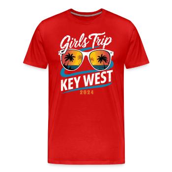 Girls Trip Key West 2024 - Männer Premium Bio T-Shirt - Rot - Vorne - Damien (186cm)