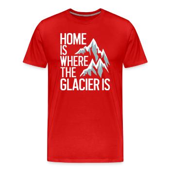 Souvenir d’Islande : la maison est là où se trouve le glacier - T-shirt bio Premium Homme - rouge - Devant - Damien (186cm)