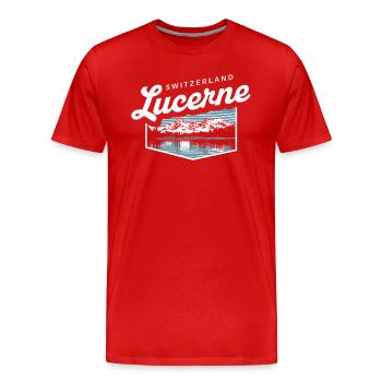Suisse Lucerne Souvenir Paysage alpin - T-shirt bio Premium Homme - rouge - Devant - Damien (186cm)