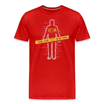 Meurtre de victime Mystère Tenue de dîner : Scène de crime - T-shirt bio Premium Homme - rouge - Devant - Damien (186cm)