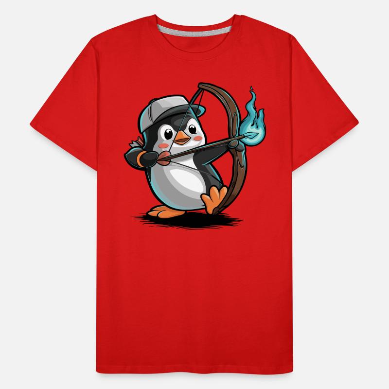 Pingouin avec arc et flèche T-shirt bio Premium Homme