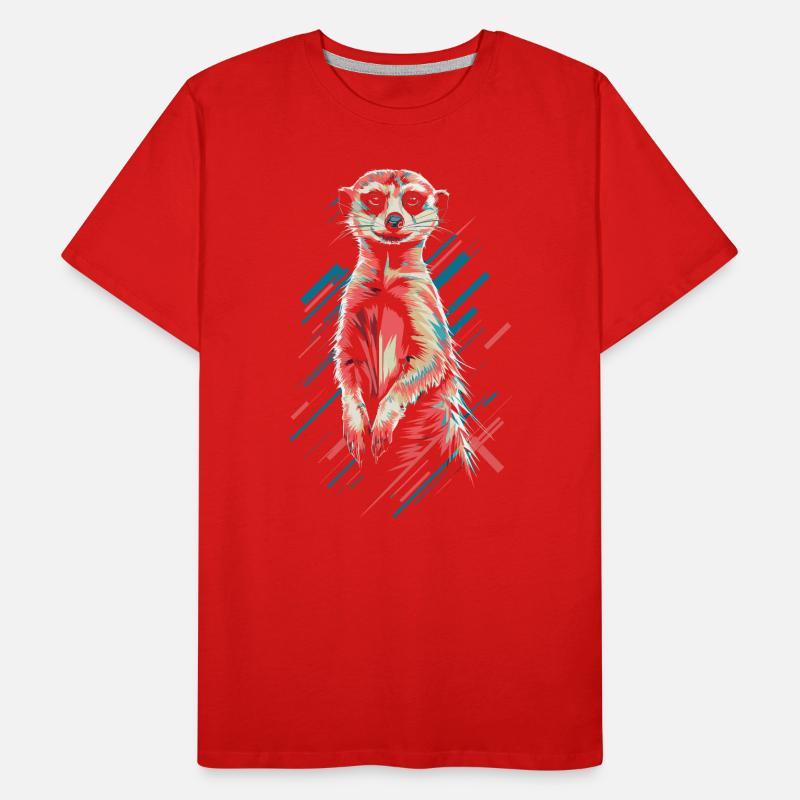 Cooler Erdmännchen Look in Bunt Männer Premium Bio T-Shirt