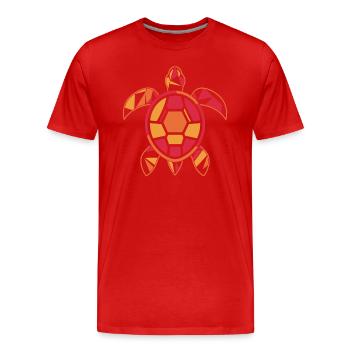 Colorful turtle with geometric shapes - Men's Premium Organic T-Shirt - red - Front - Damien (186cm)