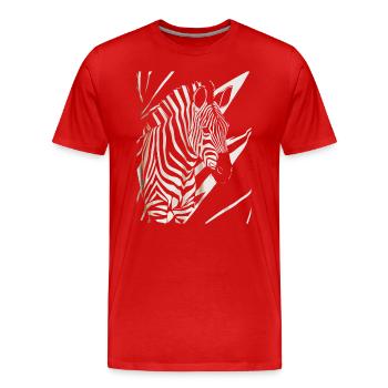 Motif zébré élégant en noir et blanc - T-shirt bio Premium Homme - rouge - Devant - Damien (186cm)