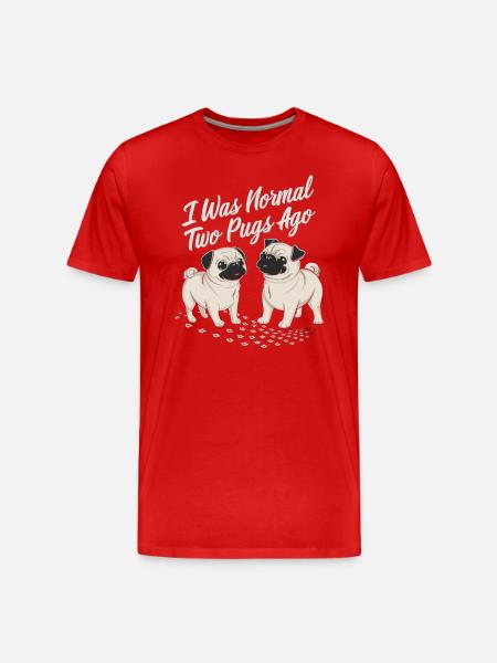 I was normal in front of two boobs - Men's Premium Organic T-Shirt - red