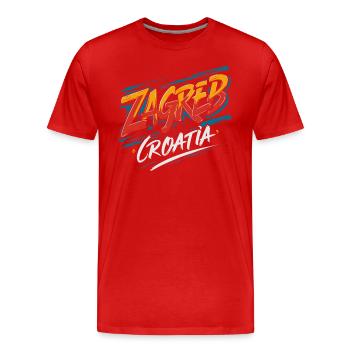 Zagreb Croatia Souvenir Kunstwerk - Männer Premium Bio T-Shirt - Rot - Vorne - Damien (186cm)