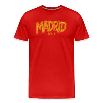 Voyage souvenir en Espagne à Madrid - T-shirt bio Premium Homme - rouge - Devant - Damien (186cm)