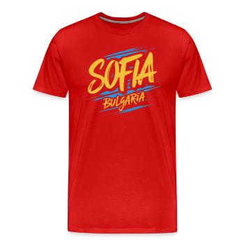 Sofia Bulgarien Souvenir - Männer Premium Bio T-Shirt - Rot - Vorne - Damien (186cm)