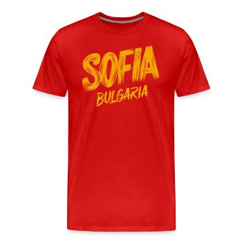 Sofia Bulgarie Souvenir - T-shirt bio Premium Homme - rouge - Devant - Damien (186cm)