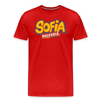 Souvenir Sofia Bulgaria - Men's Premium Organic T-Shirt - red - Front - Damien (186cm)