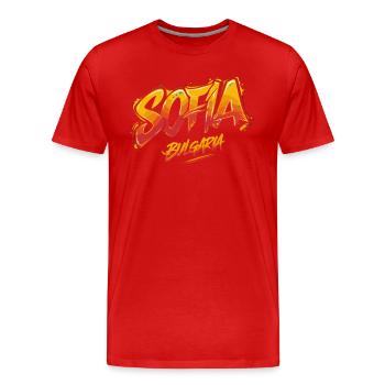 Sofia Bulgaria Souvenir - Men's Premium Organic T-Shirt - red - Front - Damien (186cm)