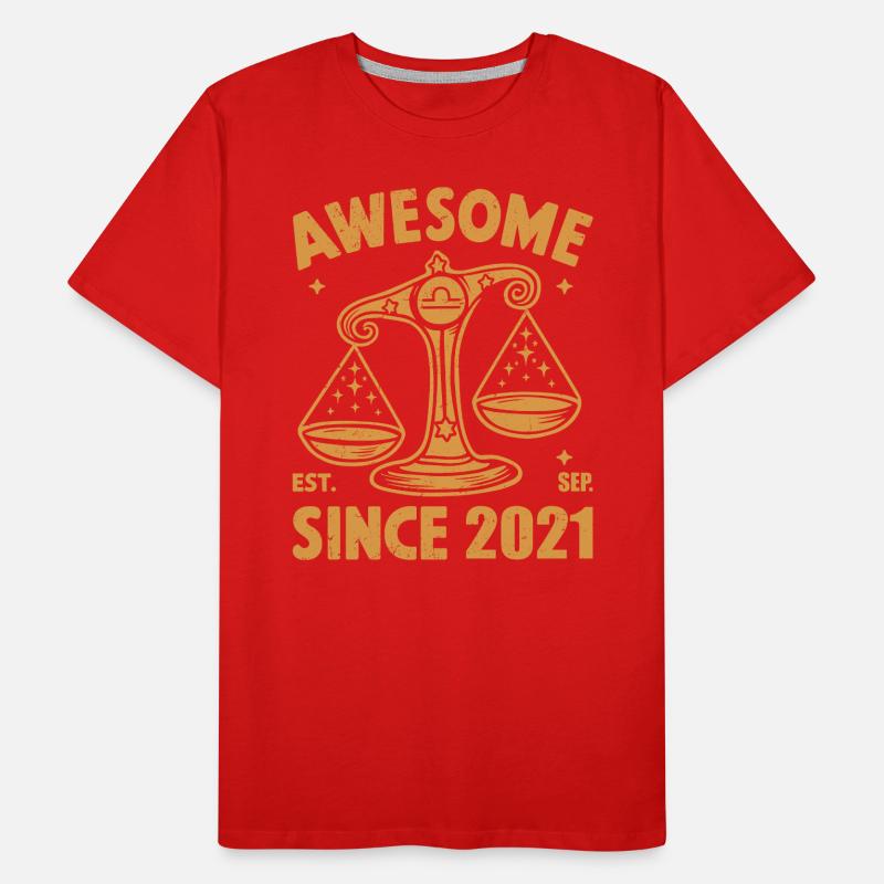 Awesome Since 2021 Libra Geburtstag Männer Premium Bio T-Shirt