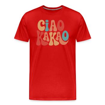 Ciao Kakao - Männer Premium Bio T-Shirt - Rot - Vorne - Damien (186cm)