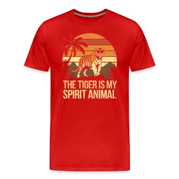 Le tigre est mon animal spirituel - T-shirt bio Premium Homme - rouge - Devant - Damien (186cm)
