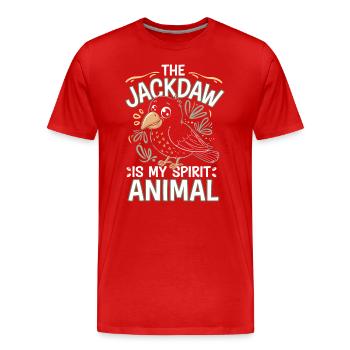 Dohle Le Choucas Est Mon Animal Spirituel Dohle - T-shirt bio Premium Homme - rouge - Devant - Damien (186cm)