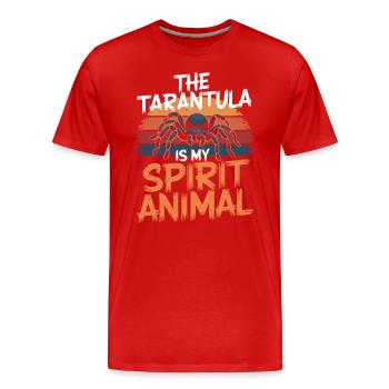 Vogelspinne La Tarentule est mon animal spirituel - T-shirt bio Premium Homme - rouge - Devant - Damien (186cm)