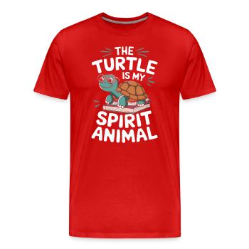 Schildkröte La tortue est mon animal spirituel - T-shirt bio Premium Homme - rouge - Devant - Damien (186cm)