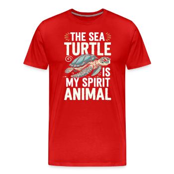 Meereschildkröte Spirit Animal - Männer Premium Bio T-Shirt - Rot - Vorne - Damien (186cm)