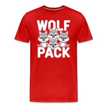 Wolf Group Design Wolf Pack - Men's Premium Organic T-Shirt - red - Front - Damien (186cm)
